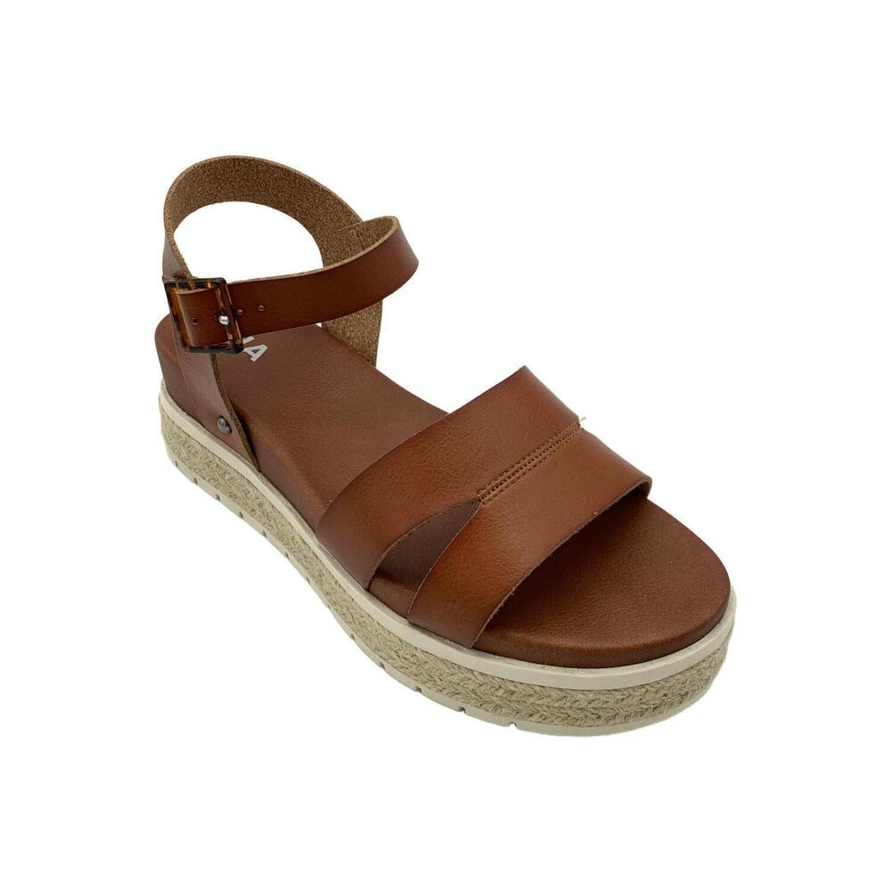 MIA Women's Evana Platform Espadrille Sandals Cognac - Medium
